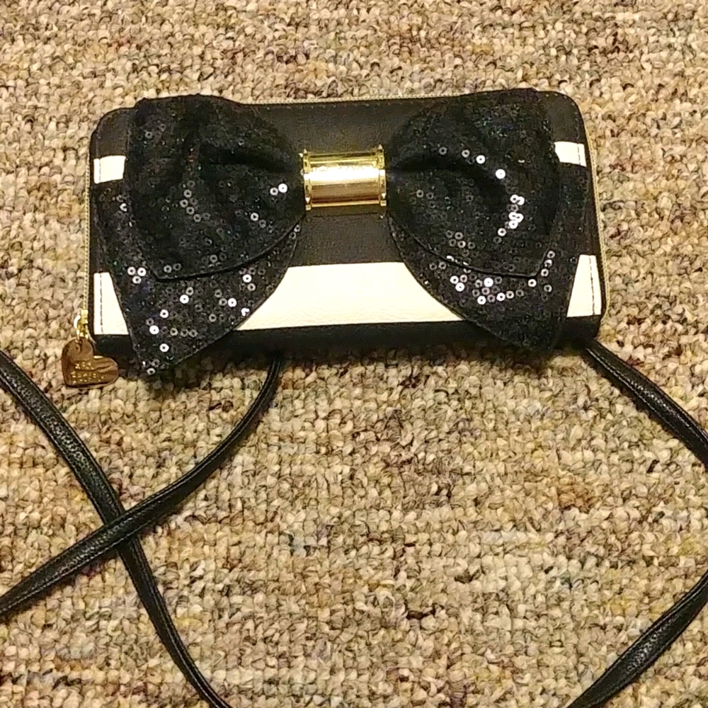 Betsey Johnson Sequined Bow Crossbody